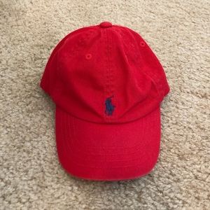 Red polo hat